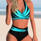 Liliana - Bikini Set met Kruis Hals en Print