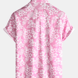 Hawaïblouse met korte mouwen en bloemenpatroon