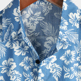 Hawaïblouse met korte mouwen en bloemenpatroon