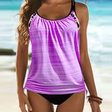 Augustus - Effen tankini met panterprint