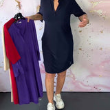 luna® | Effen jurk met V-hals